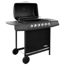 Gassgrill med 6 brennere Svart