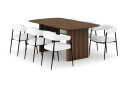 Bark Richeto Spisebord 180 cm med 6 Velma Spisestoler   Røkt eik / Hvit Bouclé