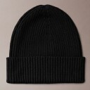 Calvin Klein Patch Chunky Rib Cotton Beanie - Black - ONE SIZE