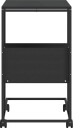 vidaXL Sidebord med hjul svart 55x36x63,5 cm konstruert tre