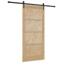 vidaXL Skyvedør med tilbehørssett 93x202 cm Solid Tre Furu