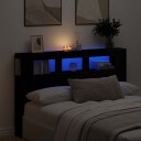 LED Hodegavl Svart Eik 160x18,5x45 cm Konstruert tre