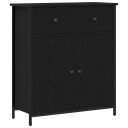  Sideboard Svart Eik 70x30x80 cm Ingeniørtre og Stål