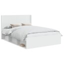  Sengramme med oppbevaring og hodegavl Hvit 120 x 190 cm
