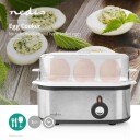 Nedis Eggkoker for 3 egg med integrert eggstikker og desilitermål, svart/aluminium