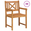Hagemøbler 8 stk 56x55.5x90 cm Massivt tre akasietre