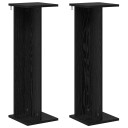 vidaXL Planteholder 2 pcs Svart Eik 25 x 25,5 x 80,5 cm Konstruert tre