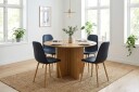 Edda spisegruppe rund 110 cm Eik med 4 Nibe spisestoler   Eik