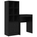  Skrivebord med lagring 2 pcs Svart eik 45,5 x 34 x 127 cm