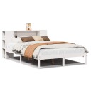  Seng med bokhylle uten madrass hvit 140x200 cm heltre furu 3321541