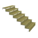 Terrassetrapp PLUS Stål/Tre Trinndybde 25 cm B120 Høyde: 1220 mm, 7-Trinn