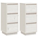 vidaXL Skjenker 2 stk hvit 32x34x75 cm heltre furu