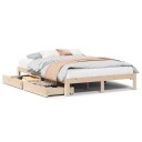  Sengeramme med skuffer 140x200 cm heltre furu