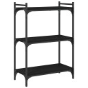  Bokhylle 3 etasjer svart 60x30x86 cm konstruert tre 8721012194298