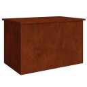 vidaXL Hageoppbevaringsputeeske Stål 80 x 50,5 x 50 cm Rusten