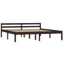 vidaXL Sengeramme mørkebrun heltre furu 160x200 cm