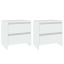 vidaXL Nattbord 2 stk hvit 45x34,5x44,5 cm sponplate