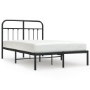 vidaXL Sengeramme i metall med sengegavl svart 120x200 cm