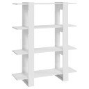 vidaXL Bokhylle/romdeler h?yglans hvit 100x30x123,5 cm