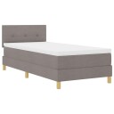  Box Spring Seng med Madras & LED Taupe 90x200 cm Stoff
