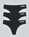 BumPro 3-pack No Show Thong Black - S