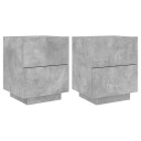  Nattbord med LED 2 stk betonggrå konstruert tre 8721012253261