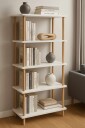Bokhylle Hanah Home Pika Shelf (60 x 136 x 25 cm) Hvit - Hvit