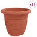 vidaXL Rund Blomsterpotte 24 stk. Klinker Rød Ø 30 x 25 cm Plast