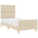  Sengekarm Kremhvit 90x190 cm Stoff
