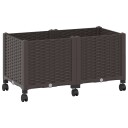 vidaXL Hagekrukke med hjul Brun 80 x 40 x 44 cm PP