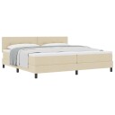  Box Spring Seng med Madrass Krem 200x200 cm Stoff