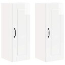  Kjøkkenskap med hylle 2 pcs Høyglanset hvit 30 x 31 x 80 cm