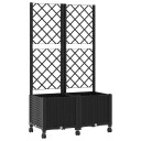 vidaXL Hageplanter med espalier og hjul Svart 80 x 40 x 146 cm PP