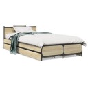  Sengeramme med skuffer sonoma eik 75x190 cm konstruert tre 8721102611636