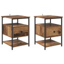  Nattbordskap 2 pcs Gammelt tre 40 x 42 x 56 cm Konstruert tre