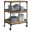 vidaXL Kjøkkenvogn Artisan Eik 60 x 41 x 80.5 cm Konstruert tre