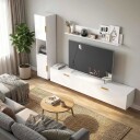 Flytende TV stativ med blank hvit finish – 180 cm