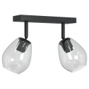  Takspot Svart 33 X 13 26cm Glass Og Metall