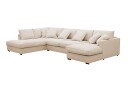 Rossita Lyx 5 seters høyrevendt U formet ekstra dyp sofa med divan og sjeselong i manchester   Beige