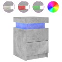  Nattbord med LED betonggrå 35x39x55 cm 8721012253391