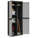  Oppbevaringsskap for hage grå og svart 65x37x165 cm PP 8720845889029