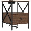  Nattbordskap brun eik 41.5 x 40.5 x 55 cm Konstruert tre