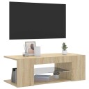 vidaXL TV-benk med LED-lys sonoma eik 90x39x30 cm