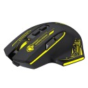 Wozinsky WMGB-1181 Trådløs Optisk Gamingmus 3200 DPI med Innebygd Batteri og Bakgrunnsbelysning, Svart/Gul