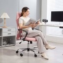 Ergonomisk rosa kontorstol justerbar høyde og netting