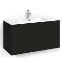 Macro Design Crown Plain Servantskap 2 Skuff - med Light Servant Svart eik / 100cm 14