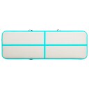 vidaXL Oppblåsbar gymnastikkmatte med pumpe 300x100x15 cm PVC grønn