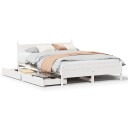  Sengeramme uten madrass hvit 135x190 cm heltre furu 8721158409614