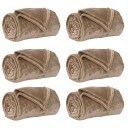 vidaXL Kastepledd 6 pcs Kamel 220 x 240 cm Fleece