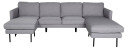 Zoom sofa U-sofa grå.
